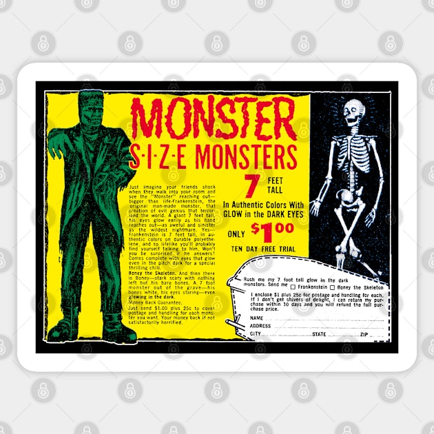 Monster Size Monsters comic book ad Sticker by MarbitMonster